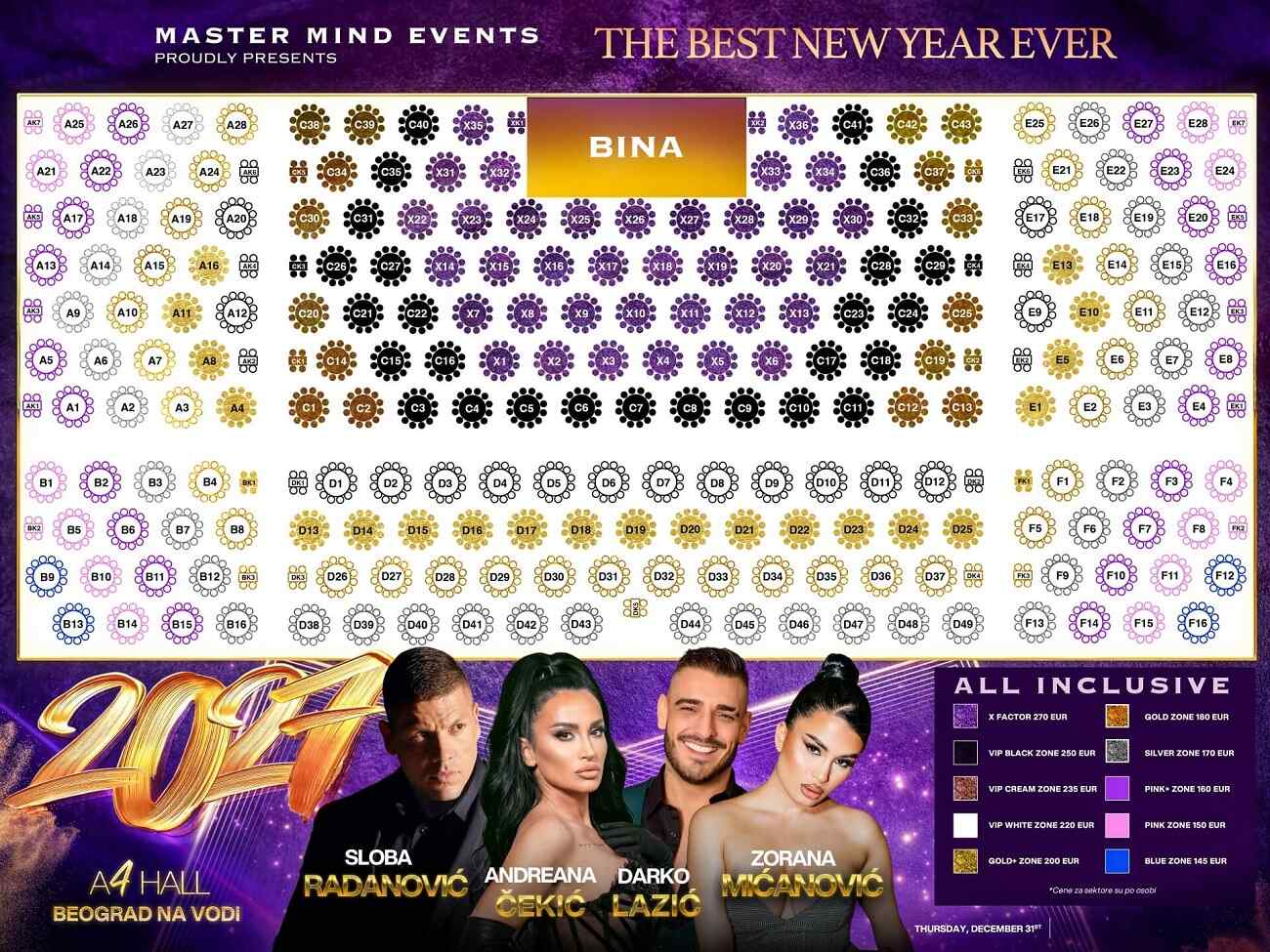 Seating map - A4 Beograd na vodi New Year