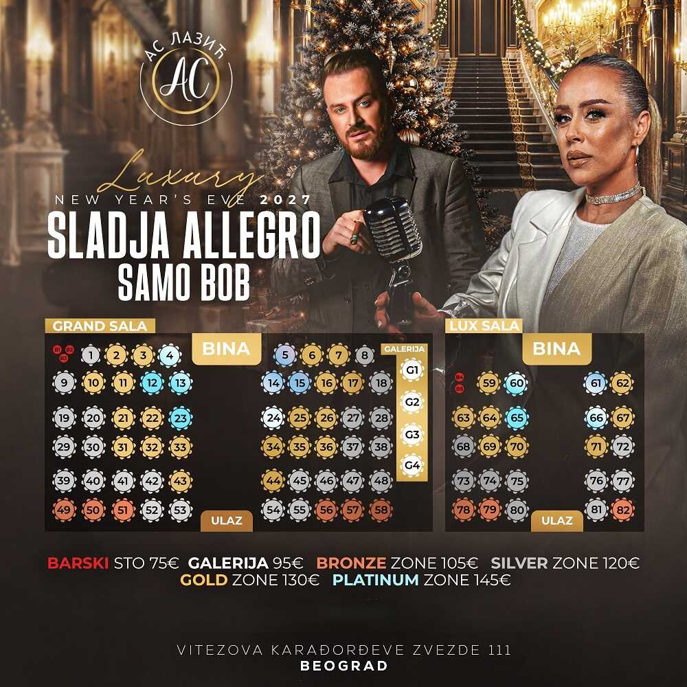 Seating map - AS Lazić Restaurant New Year's Eve