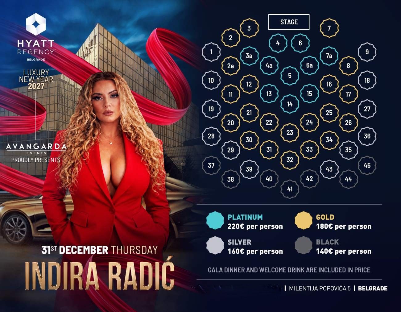 Seating map - Hotel Hyatt New Year’s Eve