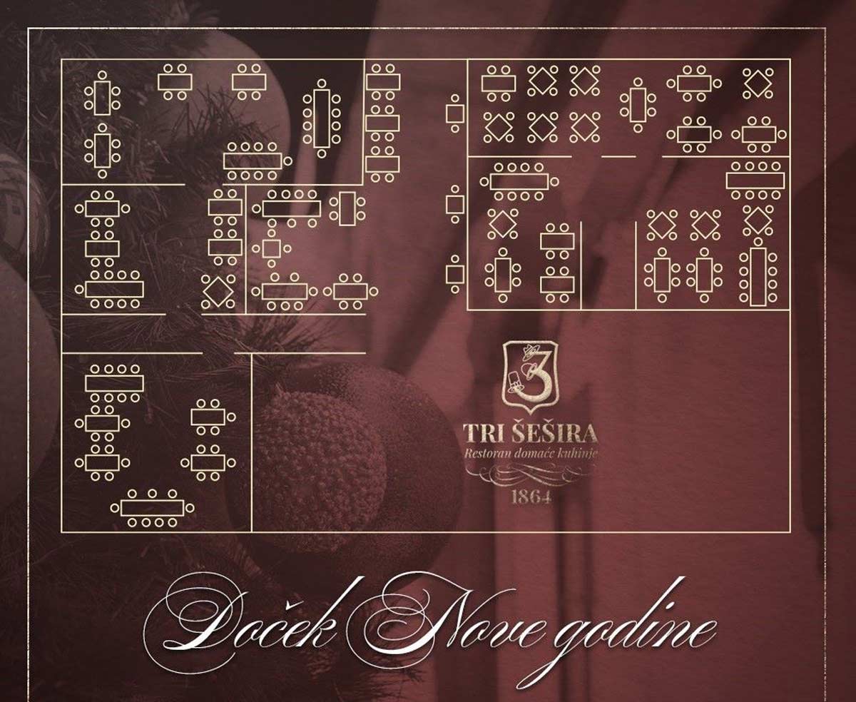 Mapa sedenja - Restaurant Tri Šešira New Year’s Eve 2026
