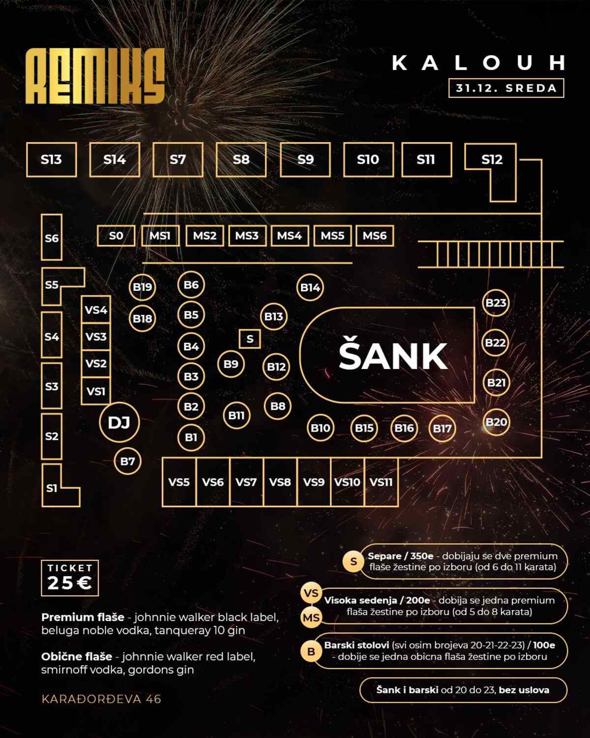 Mapa sedenja - Remix New Year 2026